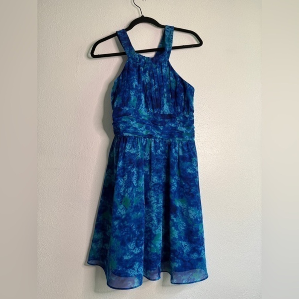 Nine West Blue Halter Sundress Sleeveless, Sz 6.